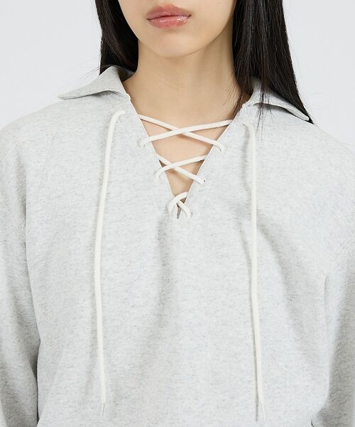 Rouge vif la cle / ルージュ・ヴィフ ラクレ スウェット | 【Healthknit/ヘルスニット】クラシックスウェット レースアップカラー長 | 詳細9