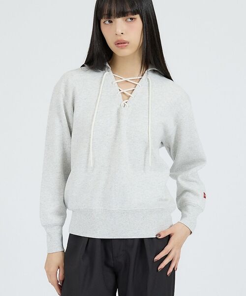 Rouge vif la cle / ルージュ・ヴィフ ラクレ スウェット | 【Healthknit/ヘルスニット】クラシックスウェット レースアップカラー長（グレー）