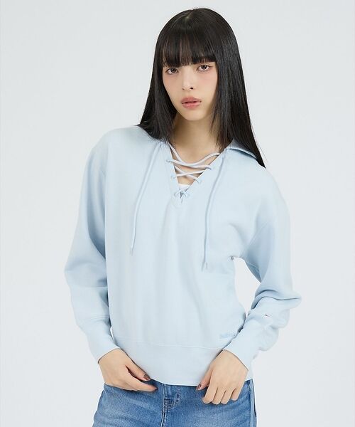 Rouge vif la cle / ルージュ・ヴィフ ラクレ スウェット | 【Healthknit/ヘルスニット】クラシックスウェット レースアップカラー長 | 詳細15