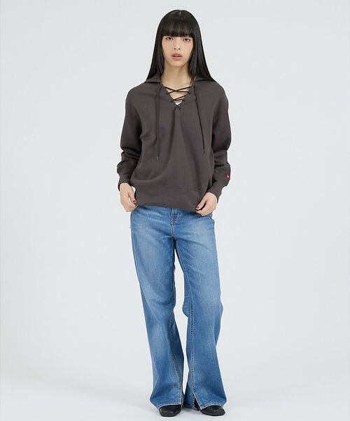 Rouge vif la cle / ルージュ・ヴィフ ラクレ スウェット | 【Healthknit/ヘルスニット】クラシックスウェット レースアップカラー長 | 詳細18