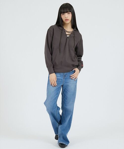 Rouge vif la cle / ルージュ・ヴィフ ラクレ スウェット | 【Healthknit/ヘルスニット】クラシックスウェット レースアップカラー長 | 詳細19