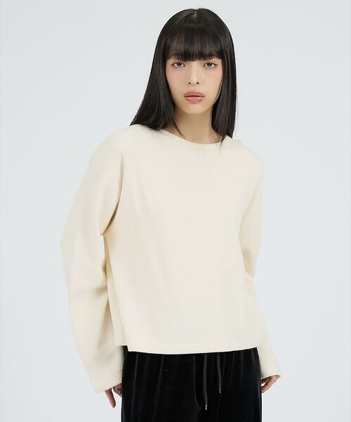 Rouge vif la cle / ルージュ・ヴィフ ラクレ Tシャツ | 【Healthknit/ヘルスニット】サーマルキング ハニカムクロップドクルー/ | 詳細4