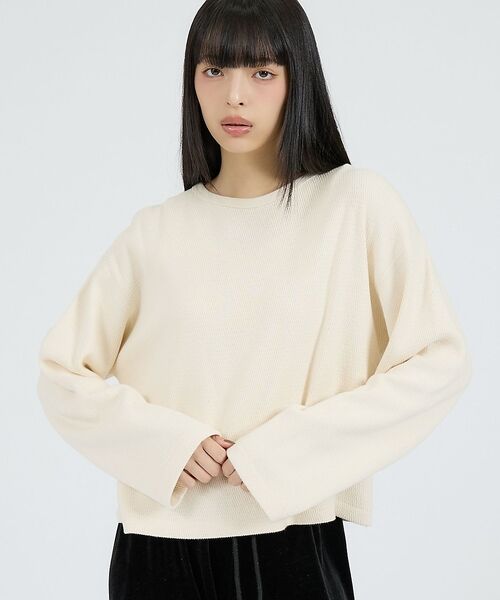 Rouge vif la cle / ルージュ・ヴィフ ラクレ Tシャツ | 【Healthknit/ヘルスニット】サーマルキング ハニカムクロップドクルー/（オフホワイト）