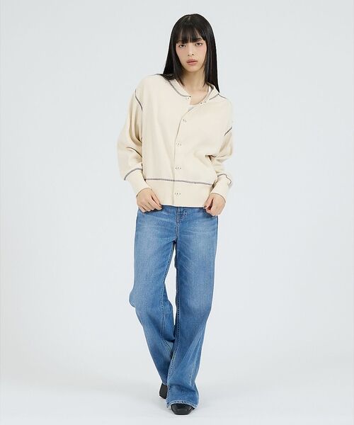 Rouge vif la cle / ルージュ・ヴィフ ラクレ カーディガン・ボレロ | 【Healthknit/ヘルスニット】ARMYリブ クルーネックカーディガン/長 | 詳細1