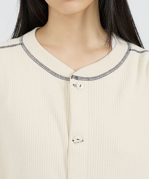 Rouge vif la cle / ルージュ・ヴィフ ラクレ カーディガン・ボレロ | 【Healthknit/ヘルスニット】ARMYリブ クルーネックカーディガン/長 | 詳細9