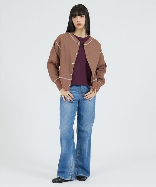 Rouge vif la cle / ルージュ・ヴィフ ラクレ カーディガン・ボレロ | 【Healthknit/ヘルスニット】ARMYリブ クルーネックカーディガン/長 | 詳細11