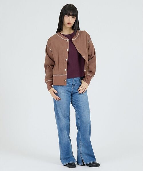 Rouge vif la cle / ルージュ・ヴィフ ラクレ カーディガン・ボレロ | 【Healthknit/ヘルスニット】ARMYリブ クルーネックカーディガン/長 | 詳細12