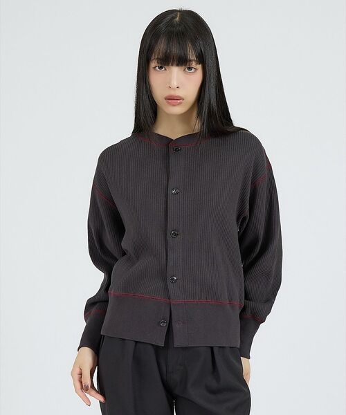 Rouge vif la cle / ルージュ・ヴィフ ラクレ カーディガン・ボレロ | 【Healthknit/ヘルスニット】ARMYリブ クルーネックカーディガン/長 | 詳細19