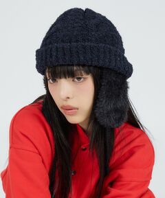 Rouge vif la cle / ルージュ・ヴィフ ラクレ ハット | 【RUBEN/ルーベン】ブークレイヤーカバーボア付きワッチキャップ/RUS-84