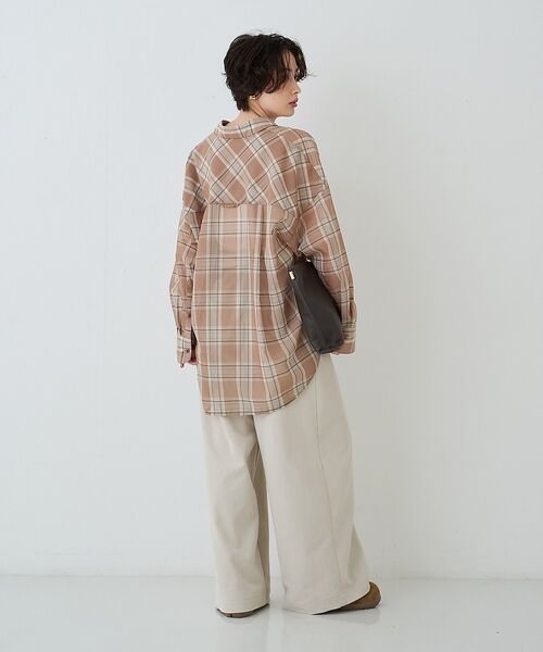 Rouge vif la cle / ルージュ・ヴィフ ラクレ シャツ・ブラウス | P/R強撚シアーチェック2WAYシャツ/カシュクールシャツ【予約】 | 詳細10