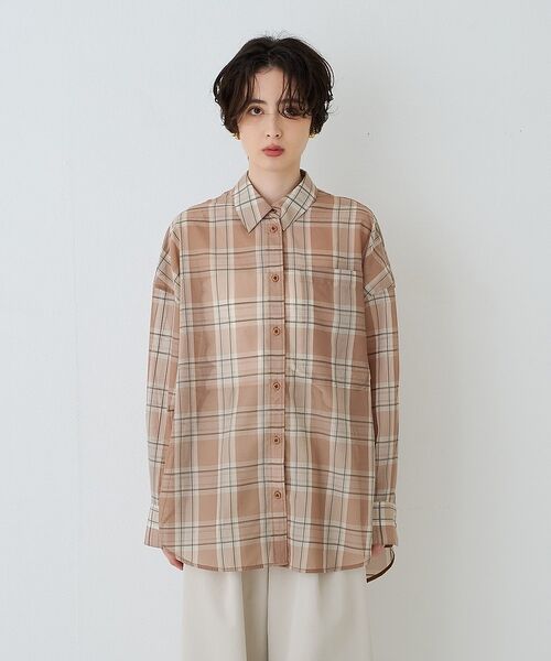 Rouge vif la cle / ルージュ・ヴィフ ラクレ シャツ・ブラウス | P/R強撚シアーチェック2WAYシャツ/カシュクールシャツ【予約】 | 詳細12