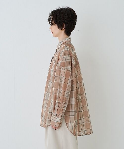 Rouge vif la cle / ルージュ・ヴィフ ラクレ シャツ・ブラウス | P/R強撚シアーチェック2WAYシャツ/カシュクールシャツ【予約】 | 詳細13