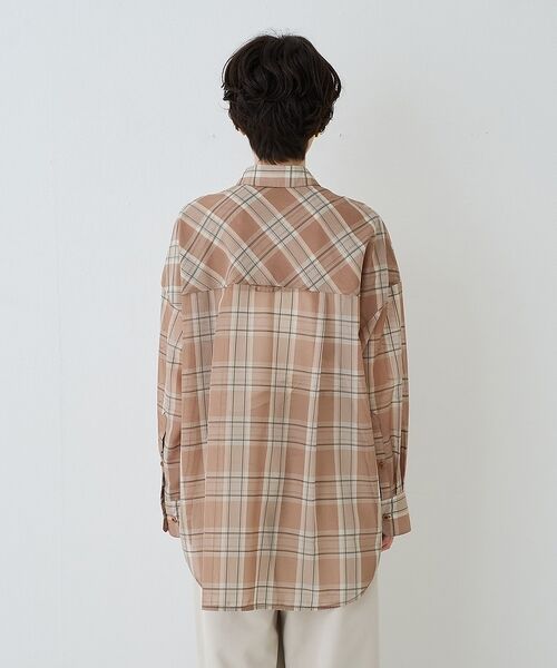 Rouge vif la cle / ルージュ・ヴィフ ラクレ シャツ・ブラウス | P/R強撚シアーチェック2WAYシャツ/カシュクールシャツ【予約】 | 詳細14