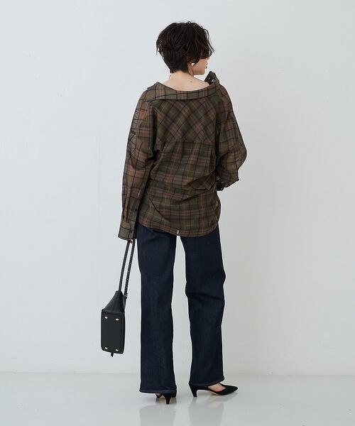 Rouge vif la cle / ルージュ・ヴィフ ラクレ シャツ・ブラウス | P/R強撚シアーチェック2WAYシャツ/カシュクールシャツ【予約】 | 詳細29