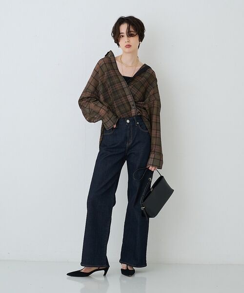 Rouge vif la cle / ルージュ・ヴィフ ラクレ シャツ・ブラウス | P/R強撚シアーチェック2WAYシャツ/カシュクールシャツ【予約】 | 詳細23