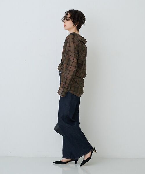 Rouge vif la cle / ルージュ・ヴィフ ラクレ シャツ・ブラウス | P/R強撚シアーチェック2WAYシャツ/カシュクールシャツ【予約】 | 詳細27