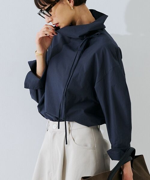 Rouge vif la cle / ルージュ・ヴィフ ラクレ シャツ・ブラウス | コットンスタンドタックブラウス/ボトルネック【予約】（スミクロ）