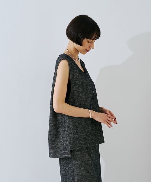 Rouge vif la cle / ルージュ・ヴィフ ラクレ ベスト | 【セットアップ対応】モールヘリンボーンＶネックベスト/ジレ【予約】 | 詳細19