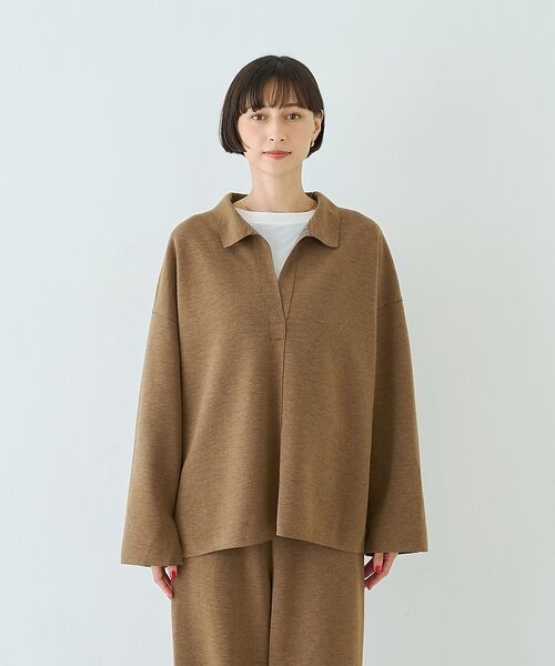 Rouge vif la cle / ルージュ・ヴィフ ラクレ シャツ・ブラウス | 【セットアップ対応】メランジダンボールプルオーバー / Vネックブラウス【予約】 | 詳細26