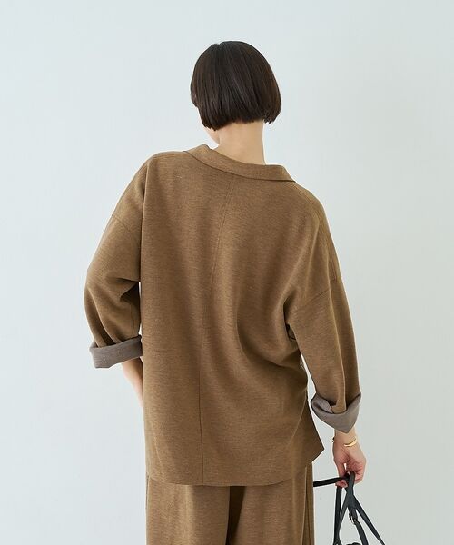 Rouge vif la cle / ルージュ・ヴィフ ラクレ シャツ・ブラウス | 【セットアップ対応】メランジダンボールプルオーバー / Vネックブラウス【予約】 | 詳細5