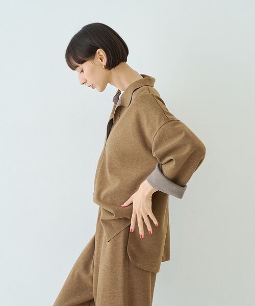 Rouge vif la cle / ルージュ・ヴィフ ラクレ シャツ・ブラウス | 【セットアップ対応】メランジダンボールプルオーバー / Vネックブラウス【予約】 | 詳細6