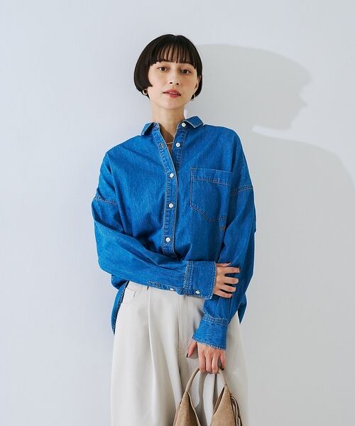 Rouge vif la cle / ルージュ・ヴィフ ラクレ シャツ・ブラウス | 【定番人気 / 2026AW】デニムオーバーサイズシャツ【予約】 | 詳細1