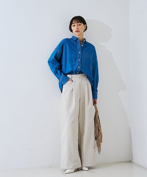 Rouge vif la cle / ルージュ・ヴィフ ラクレ シャツ・ブラウス | 【定番人気 / 2026AW】デニムオーバーサイズシャツ【予約】 | 詳細7
