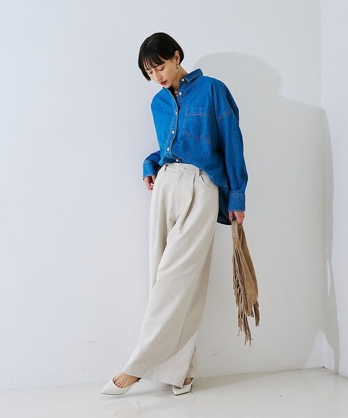 Rouge vif la cle / ルージュ・ヴィフ ラクレ シャツ・ブラウス | 【定番人気 / 2026AW】デニムオーバーサイズシャツ【予約】 | 詳細8