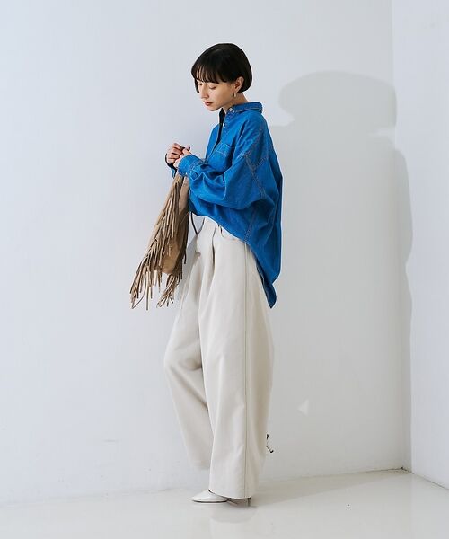 Rouge vif la cle / ルージュ・ヴィフ ラクレ シャツ・ブラウス | 【定番人気 / 2026AW】デニムオーバーサイズシャツ【予約】 | 詳細9
