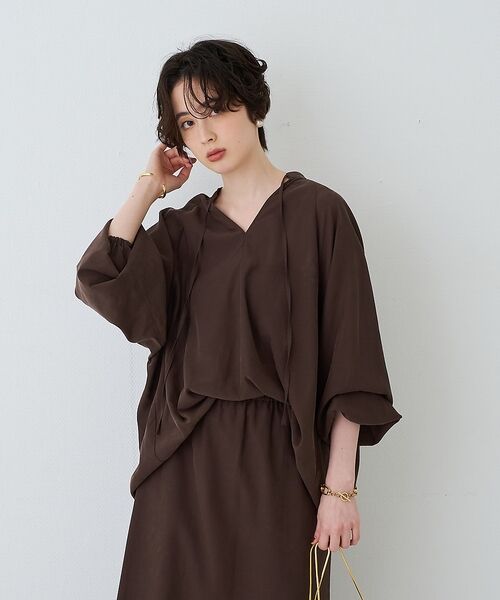 Rouge vif la cle / ルージュ・ヴィフ ラクレ シャツ・ブラウス | 【セットアップ対応】フィブリルスキッパーブラウス【予約】 | 詳細1