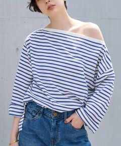 Rouge vif la cle / ルージュ・ヴィフ ラクレ Tシャツ | ボーダーボートネックカットソー/ロングスリーブTシャツ【予約】
