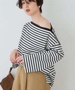 Rouge vif la cle / ルージュ・ヴィフ ラクレ Tシャツ | ボーダーボートネックカットソー/ロングスリーブTシャツ【予約】