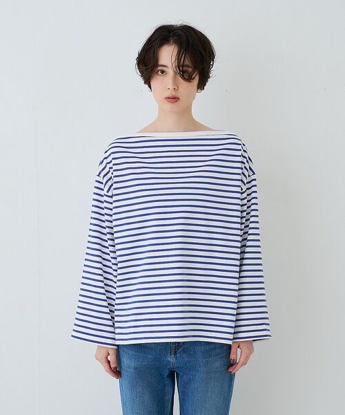 Rouge vif la cle / ルージュ・ヴィフ ラクレ Tシャツ | ボーダーボートネックカットソー/ロングスリーブTシャツ【予約】 | 詳細11