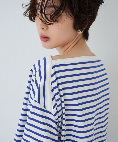 Rouge vif la cle / ルージュ・ヴィフ ラクレ Tシャツ | ボーダーボートネックカットソー/ロングスリーブTシャツ【予約】 | 詳細15