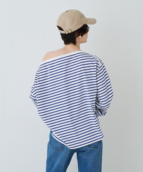 Rouge vif la cle / ルージュ・ヴィフ ラクレ Tシャツ | ボーダーボートネックカットソー/ロングスリーブTシャツ【予約】 | 詳細5
