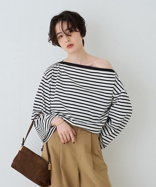 Rouge vif la cle / ルージュ・ヴィフ ラクレ Tシャツ | ボーダーボートネックカットソー/ロングスリーブTシャツ【予約】 | 詳細19