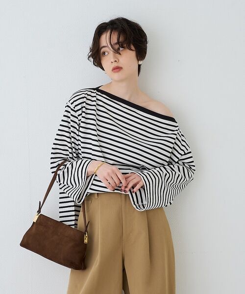 Rouge vif la cle / ルージュ・ヴィフ ラクレ Tシャツ | ボーダーボートネックカットソー/ロングスリーブTシャツ【予約】 | 詳細21