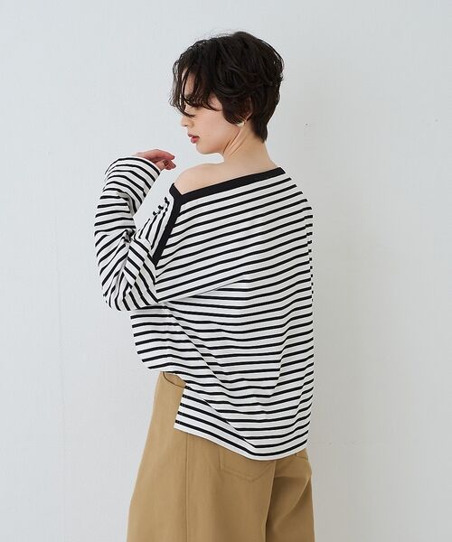 Rouge vif la cle / ルージュ・ヴィフ ラクレ Tシャツ | ボーダーボートネックカットソー/ロングスリーブTシャツ【予約】 | 詳細22