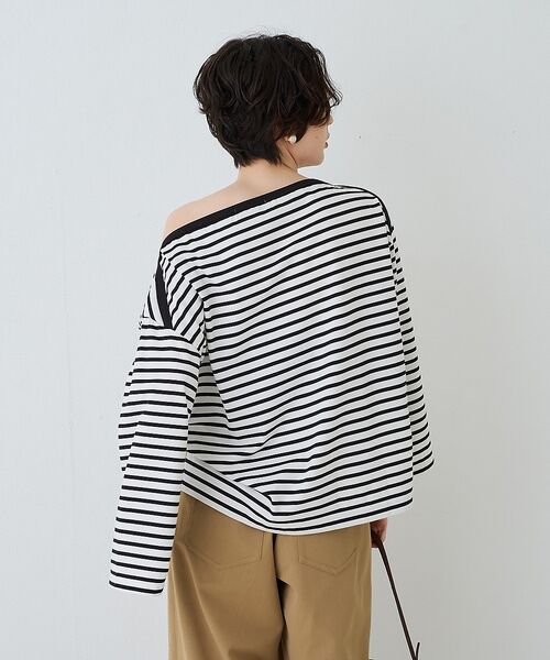 Rouge vif la cle / ルージュ・ヴィフ ラクレ Tシャツ | ボーダーボートネックカットソー/ロングスリーブTシャツ【予約】 | 詳細23