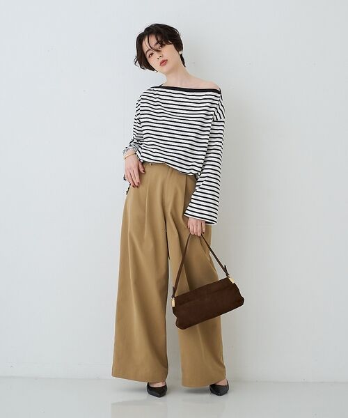 Rouge vif la cle / ルージュ・ヴィフ ラクレ Tシャツ | ボーダーボートネックカットソー/ロングスリーブTシャツ【予約】 | 詳細25