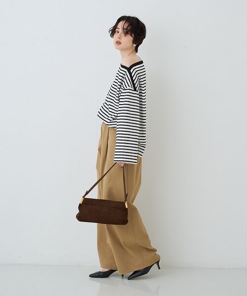 Rouge vif la cle / ルージュ・ヴィフ ラクレ Tシャツ | ボーダーボートネックカットソー/ロングスリーブTシャツ【予約】 | 詳細26
