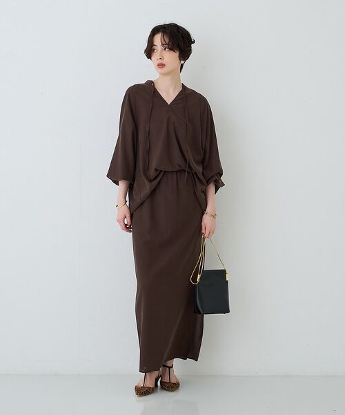 Rouge vif la cle / ルージュ・ヴィフ ラクレ ロング・マキシ丈スカート | 【セットアップ対応】フィブリルイージーサイドスリットスカート/ウエストゴム【予約 | 詳細9