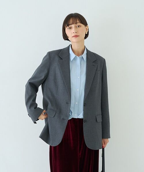 Rouge vif la cle / ルージュ・ヴィフ ラクレ テーラードジャケット | ウール混ストレッチツイルシングルテーラージャケット【予約】 | 詳細1