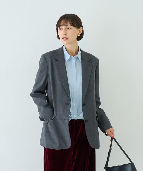 Rouge vif la cle / ルージュ・ヴィフ ラクレ テーラードジャケット | ウール混ストレッチツイルシングルテーラージャケット【予約】 | 詳細2