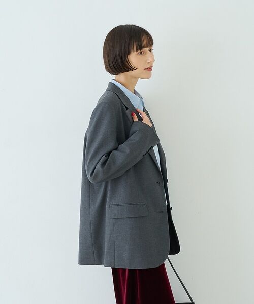 Rouge vif la cle / ルージュ・ヴィフ ラクレ テーラードジャケット | ウール混ストレッチツイルシングルテーラージャケット【予約】 | 詳細5