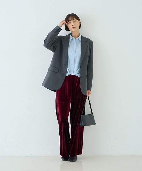 Rouge vif la cle / ルージュ・ヴィフ ラクレ テーラードジャケット | ウール混ストレッチツイルシングルテーラージャケット【予約】 | 詳細8