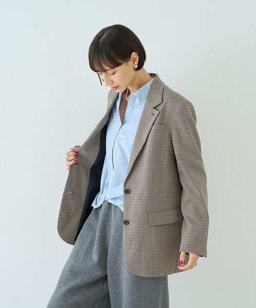 Rouge vif la cle / ルージュ・ヴィフ ラクレ テーラードジャケット | ウール混ストレッチツイルシングルテーラージャケット【予約】 | 詳細23