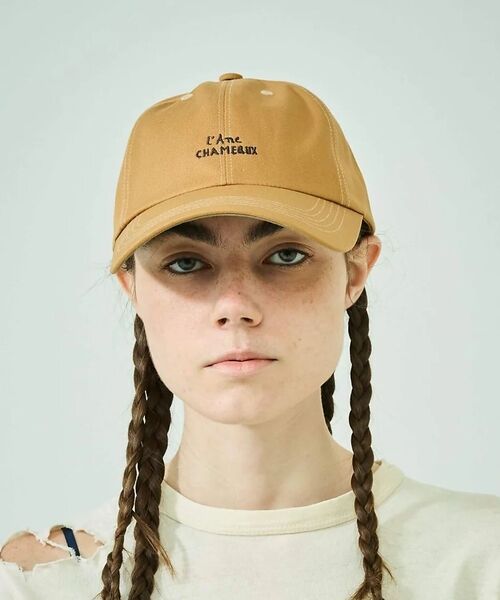 Rouge vif la cle / ルージュ・ヴィフ ラクレ ハット | 【LY / エルワイ】ロゴ / サイン刺繍キャップ sign cap（キャメル）