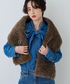 Rouge vif la cle / ルージュ・ヴィフ ラクレ マフラー・ショール・スヌード・ストール | 【HELEN MOORE/ヘレンムーア】バックル付きファースカーフ/ストール/マ