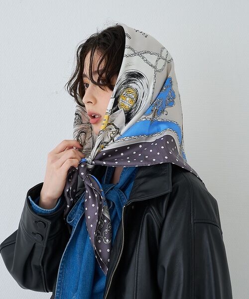 Rouge vif la cle / ルージュ・ヴィフ ラクレ バンダナ・スカーフ | 【manipuri/マニプリ】スカーフ アールレヴリ 88×88 シルク/バンダ | 詳細4